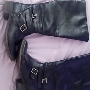 Black long length boots